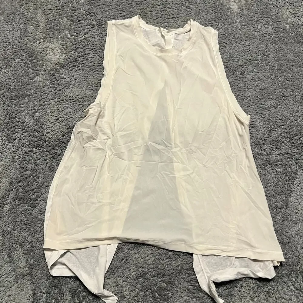 Lululemon Tank Top Shirt Womens 4 All Tied Up Tank Top Open Back **